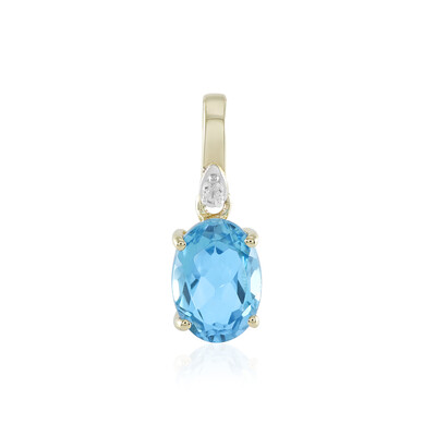 Pendentif en or et Topaze bleu Suisse