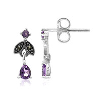 Boucles d'oreilles en argent et Améthyste