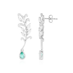 Boucles d'oreilles en argent et Emeraude de Colombie