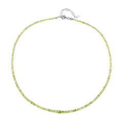 Collier en argent et Chrysobéryl œil-de-chat