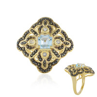 Bague en argent et Topaze bleu ciel