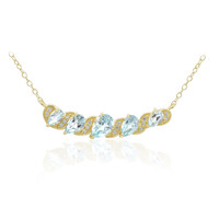 Collier en argent et Topaze bleu ciel