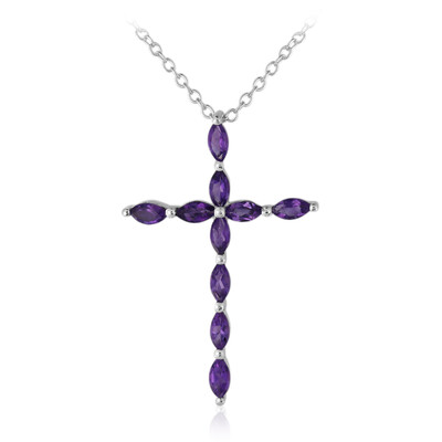 Collier en argent et Améthyste de Zambie