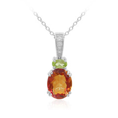 Collier en argent et Quartz mystique rouge du soir