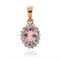 Pendentif en or et Béryl rose non chauffé