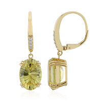 Boucles d'oreilles en argent et Citrine jaune citron