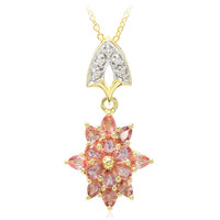 Collier en or et Saphir Padparadscha non chauffé (AMAYANI)