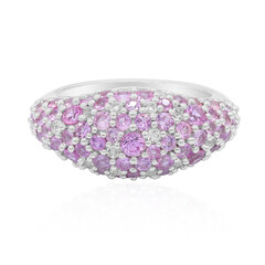 Bague en argent et Saphir parme
