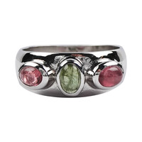 Bague en argent et Tourmaline rose