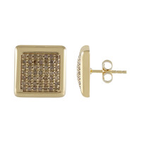 Boucles d'oreilles en or et Diamant champagne I2 (de Melo)