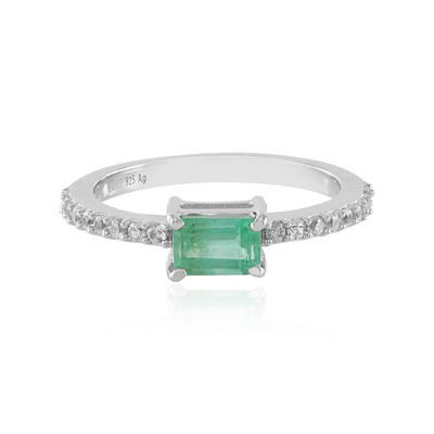 Bague en argent et Emeraude de Colombie