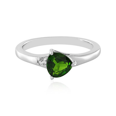 Bague en argent et Diopside de Russie
