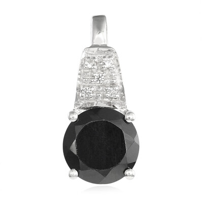Pendentif en argent et Spinelle noir