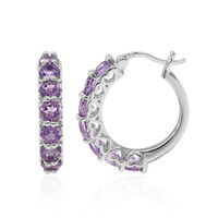 Boucles d'oreilles en argent et Améthyste