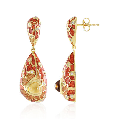 Boucles d'oreilles en argent et Citrine Madère(Adela Silber)