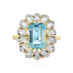 Bague en argent et Topaze bleu ciel