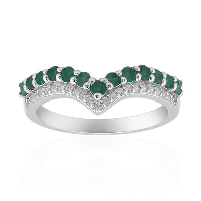 Bague en argent et Emeraude du Brésil