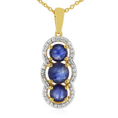 Collier en argent et Saphir bleu de Madagascar