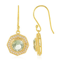 Boucles d'oreilles en argent et Améthyste verte