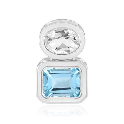 Pendentif en argent et Topaze bleu ciel (MONOSONO COLLECTION)