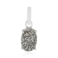 Pendentif en argent et Agate étincelante noire