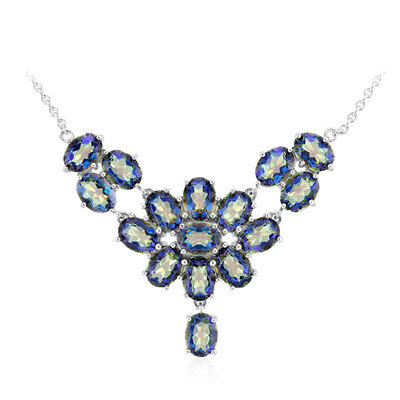 Collier en argent et Quartz mystique bleu