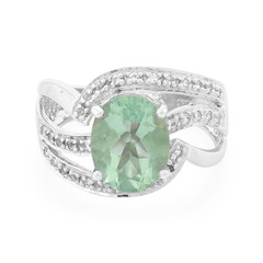 Bague en argent et Fluorite de Namibie couleur menthe