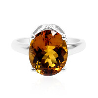 Bague en argent et Scapolite cognac