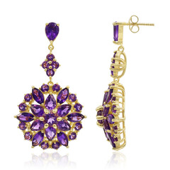 Boucles d'oreilles en argent et Améthyste de Zambie