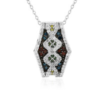 Collier en argent et Diamant rouge I4