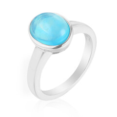 Bague en argent et Opale bleu Caraïbes
