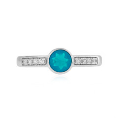 Bague en argent et Opale bleu Caraïbes