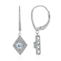 Boucles d'oreilles en argent et Topaze bleu ciel