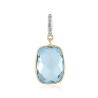 Pendentif en or et Topaze bleu ciel