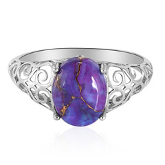 Bague en argent et Turquoise pourpre cuivré