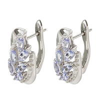 Boucles d'oreilles en argent et Tanzanite