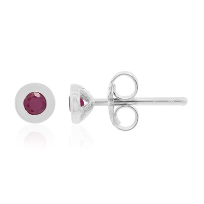 Boucles d'oreilles en argent et Rubis de Birmanie