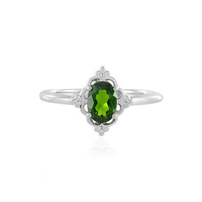 Bague en argent et Diopside de Russie