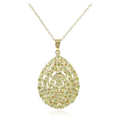 Collier en argent et Citrine jaune citron