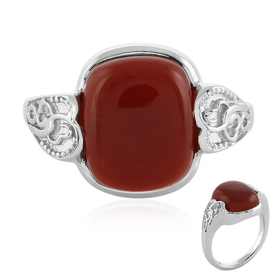 Bague pour homme en argent et Onyx rouge
