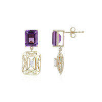 Boucles d'oreilles en or et Améthyste d'Uruguay (Ornaments by de Melo)