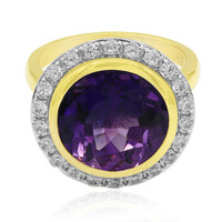 Bague en or et Améthyste d'Uruguay