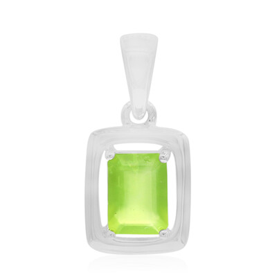 Pendentif en argent et Opale verte du Brésil