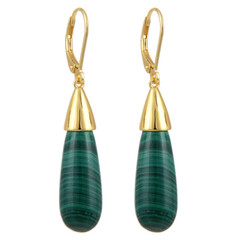 Boucles d'oreilles en argent et Malachite
