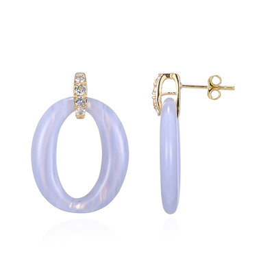 Boucles d'oreilles en argent et Agate pourpre