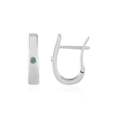 Boucles d'oreilles en argent et Diamant bleu I2