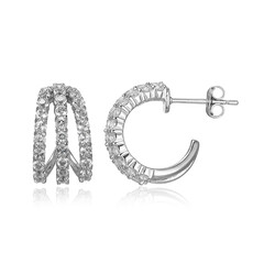 Boucles d'oreilles en argent et Topaze blanche