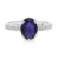 Bague en argent et Iolite de Ceylan