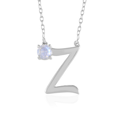 Collier en argent et Pierre de Lune arc-en-ciel