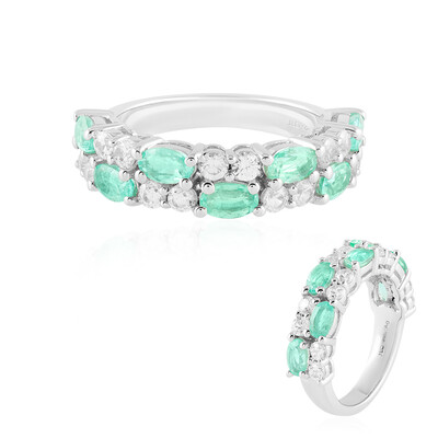 Bague en argent et Emeraude de Colombie